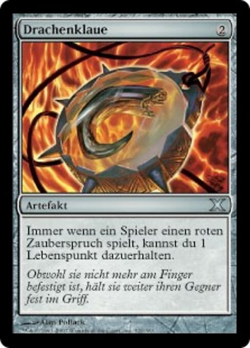 ドラゴンの爪 (Dragon's Claw) - Tenth Edition (#322) - Illustrated by Alan Pollack - Magic: The Gathering Card