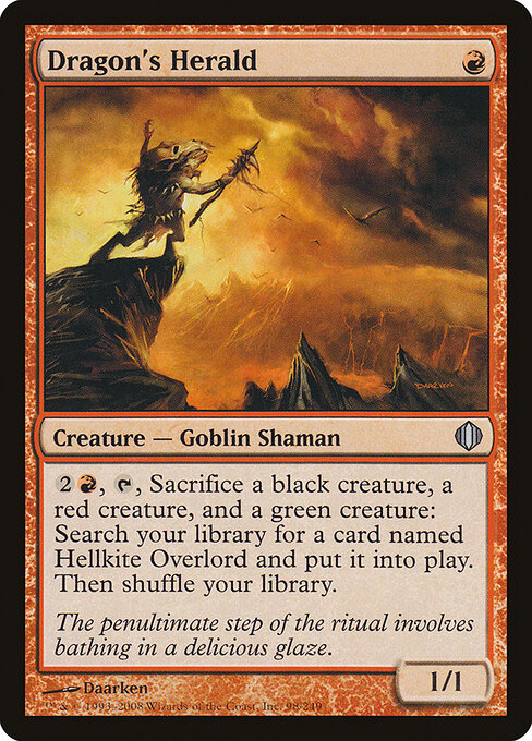 Araldo del Drago (Dragon's Herald) - Shards of Alara (#98) - Illustrated by Daarken - Magic: The Gathering Card