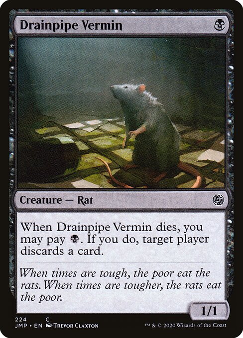 Drainpipe Vermin - Jumpstart (#224) - Illustrated by Trevor Claxton - Magic: The Gathering Card