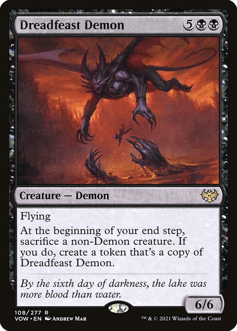 Schreckensmahl-Dämon (Dreadfeast Demon) - Innistrad: Crimson Vow (#108) - Illustrated by Andrew Mar - Magic: The Gathering Card