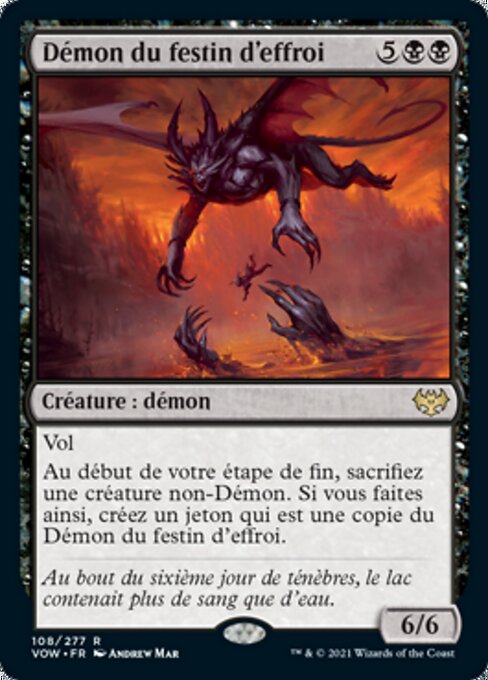 戦慄宴の悪魔 (Dreadfeast Demon) - Innistrad: Crimson Vow (#108) - Illustrated by Andrew Mar - Magic: The Gathering Card