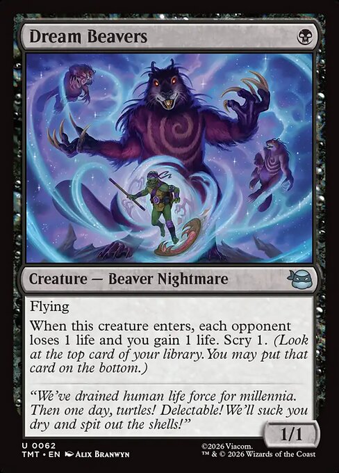 Dream Beavers - Teenage Mutant Ninja Turtles (#62) - Illustrated by Alix Branwyn - Magic: The Gathering Card