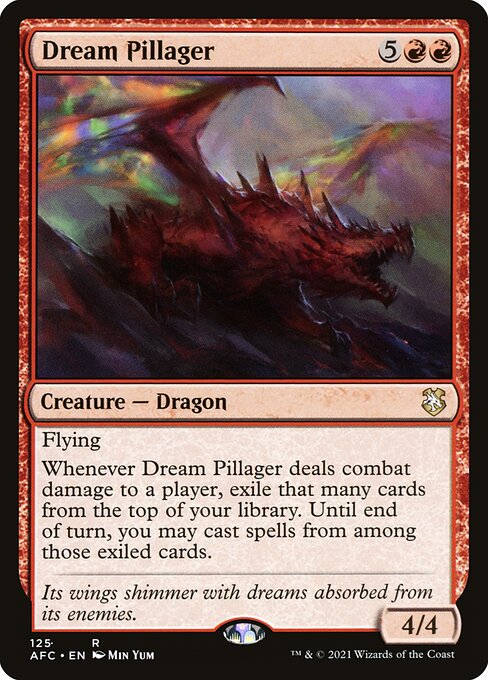 掠夢巨龍 (Dream Pillager) - Forgotten Realms Commander (#125) - Illustrated by Min Yum - Magic: The Gathering Card