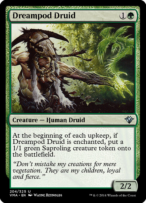 Traumschotendruide (Dreampod Druid) - Planechase 2012 (#64) - Illustrated by Wayne Reynolds - Magic: The Gathering Card