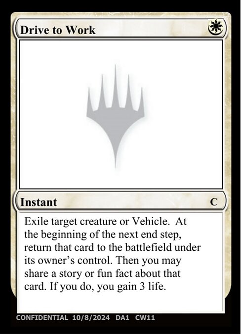 Drive to Work - Unknown Event (#CW11) - Magic: The Gathering Card