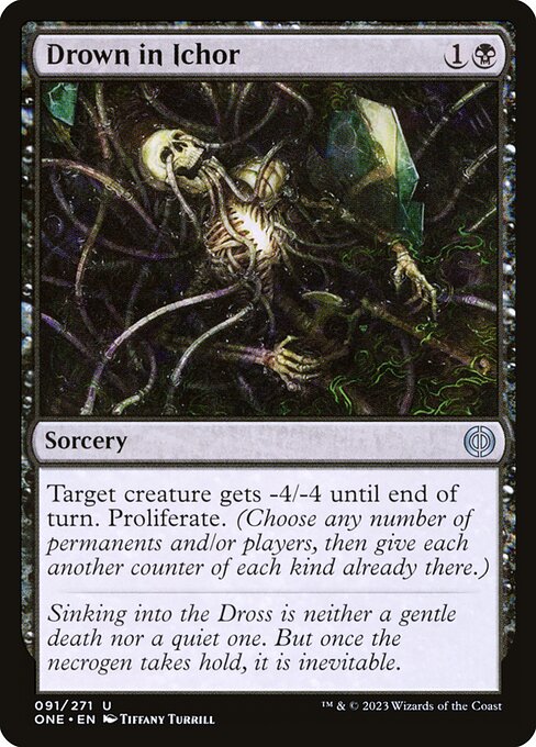 Noyade dans la sanie (Drown in Ichor) - Phyrexia: All Will Be One (#91) - Illustrated by Tiffany Turrill - Magic: The Gathering Card