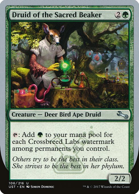 Druid of the Sacred Beaker - Unstable (#106) - Illustrated by Simon Dominic - Magic: The Gathering Card