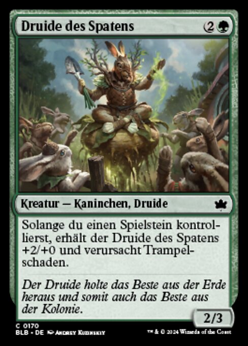 Druido della Vanga (Druid of the Spade) - Bloomburrow (#170) - Illustrated by Andrey Kuzinskiy - Magic: The Gathering Card