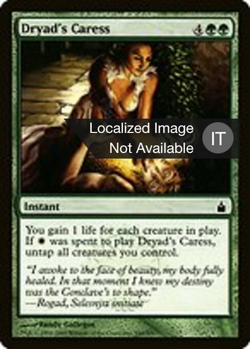 Caresse selon la dryade (Dryad's Caress) - Ravnica: City of Guilds (#160) - Illustrated by Randy Gallegos - Magic: The Gathering Card