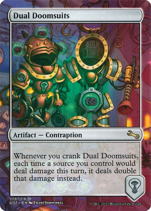 Dual Doomsuits - Unstable (#179) - Illustrated by Franz Vohwinkel - Magic: The Gathering Card