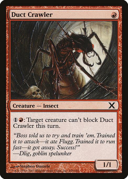 Duct Crawler - Tenth Edition (#198) - Illustrated by Stephen Daniele - Magic: The Gathering Card