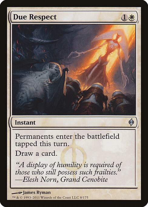 Due Respect - New Phyrexia (#8) - Illustrated by James Ryman - Magic: The Gathering Card