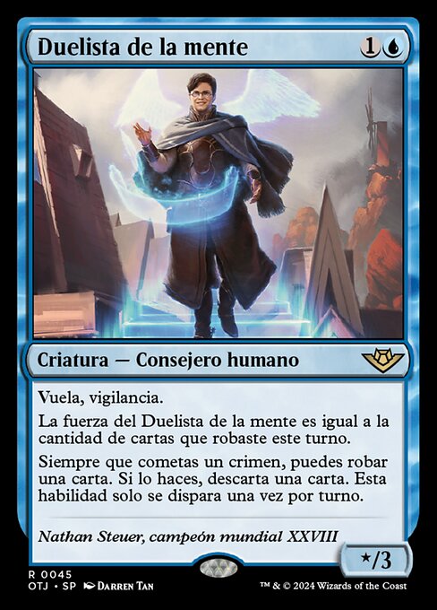 Duelista da Mente (Duelist of the Mind) - Outlaws of Thunder Junction (#45) - Illustrated by Darren Tan - Magic: The Gathering Card