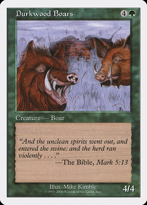 Durkwood Boars - Starter 2000 (#38) - Illustrated by Mike Kimble - Magic: The Gathering Card