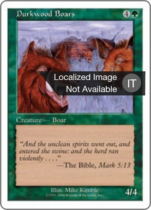 Cinghiali di Durkwood (Durkwood Boars) - Introductory Two-Player Set (#39) - Illustrated by Mike Kimble - Magic: The Gathering Card