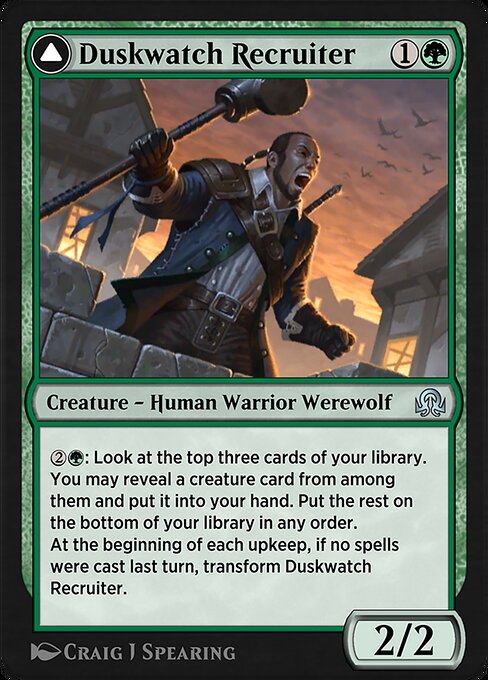 Duskwatch Recruiter // Krallenhorde Howler - Shadows over Innistrad Remastered (#194) - Illustrated by Craig J Spearing - Magic: The Gathering Card