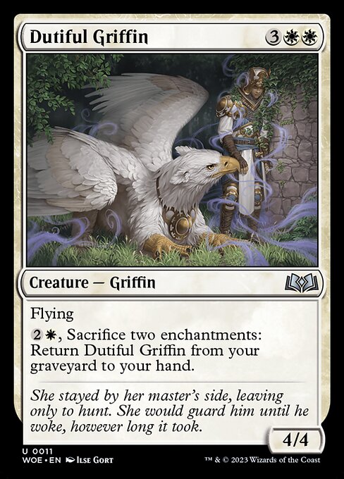 守责狮鹫 (Dutiful Griffin) - Wilds of Eldraine (#11) - Illustrated by Ilse Gort - Magic: The Gathering Card