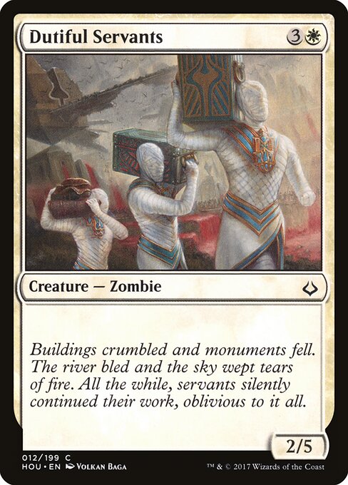 충실한 하수인 (Dutiful Servants) - Hour of Devastation (#12) - Illustrated by Volkan Baǵa - Magic: The Gathering Card