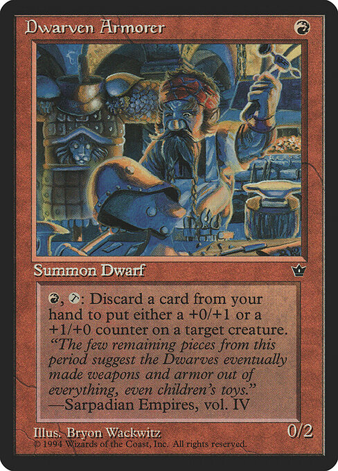 Dwarven Armorer - Fallen Empires (#50) - Illustrated by Bryon Wackwitz - Magic: The Gathering Card