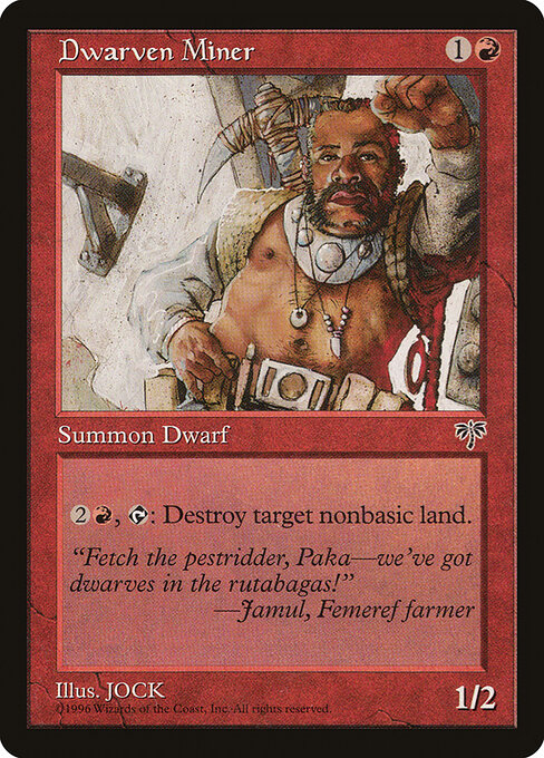 Dwarven Miner - Mirage (#169) - Illustrated by Jock - Magic: The Gathering Card