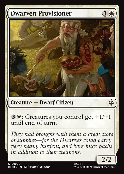 Approvvigionatore Nano (Dwarven Provisioner) - The Hobbit (#9) - Illustrated by Randy Gallegos - Magic: The Gathering Card