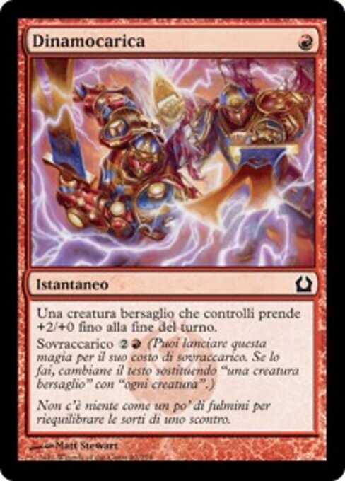 Dinamocarica (Dynacharge) - Return to Ravnica (#92) - Illustrated by Matt Stewart - Magic: The Gathering Card