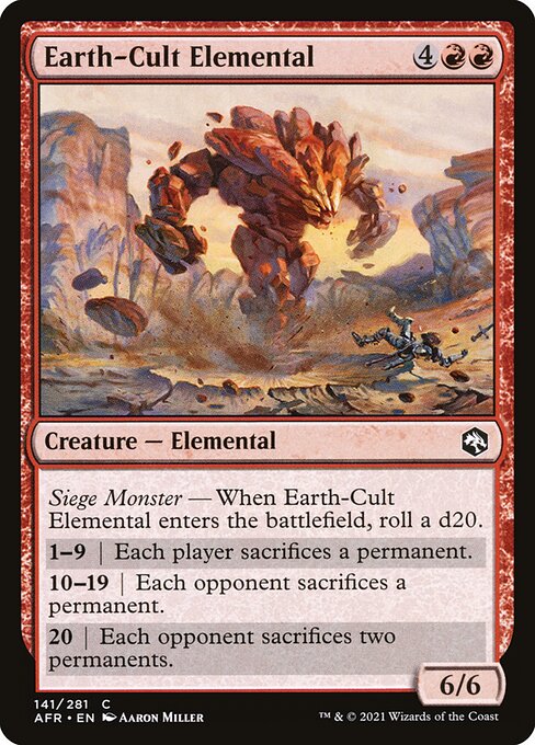 Earth-Cult Elemental - Adventures in the Forgotten Realms (#141) - Illustrated by Aaron Miller - Magic: The Gathering Card