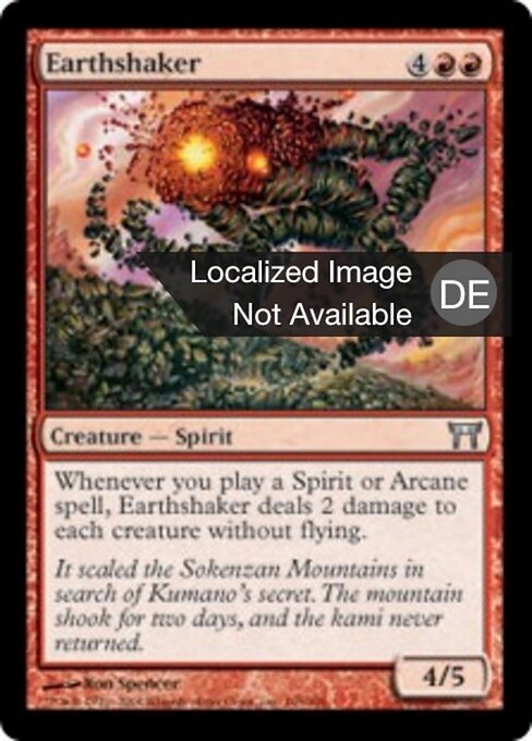 Erdschüttler (Earthshaker) - Champions of Kamigawa (#165) - Illustrated by Ron Spencer - Magic: The Gathering Card
