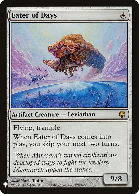 Divora Giorni (Eater of Days) - Darksteel (#120) - Illustrated by Mark Tedin - Magic: The Gathering Card