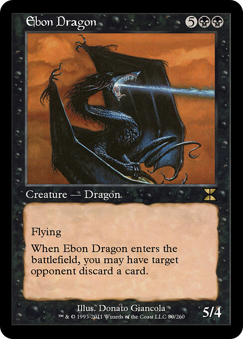 Ebon Dragon - Masters Edition IV (#80) - Illustrated by Donato Giancola - Magic: The Gathering Card