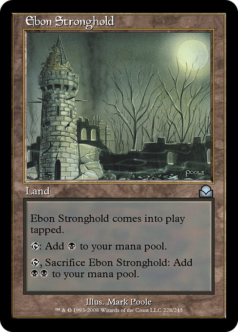 Ebon Stronghold - Masters Edition II (#228) - Illustrated by Mark Poole - Magic: The Gathering Card