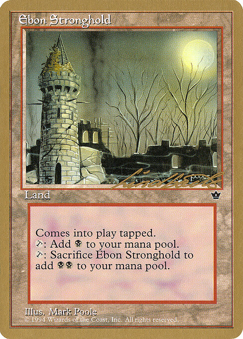 Roccaforte d'Ebano (Ebon Stronghold) - Fifth Edition (#416) - Illustrated by Liz Danforth - Magic: The Gathering Card