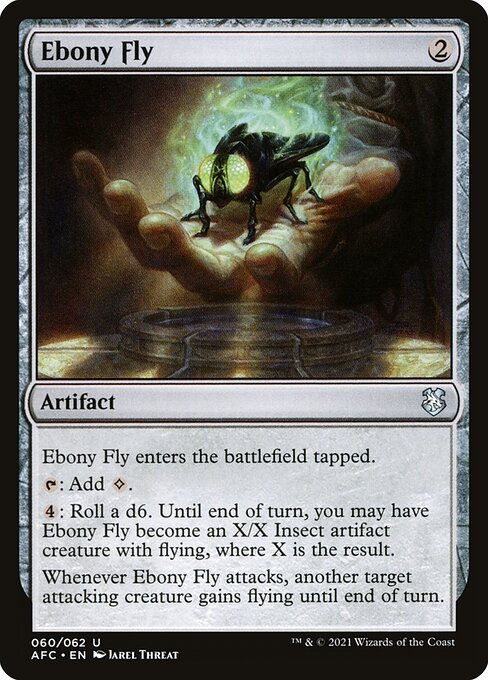 Ebenholzfliege (Ebony Fly) - Forgotten Realms Commander (#60) - Illustrated by Jarel Threat - Magic: The Gathering Card