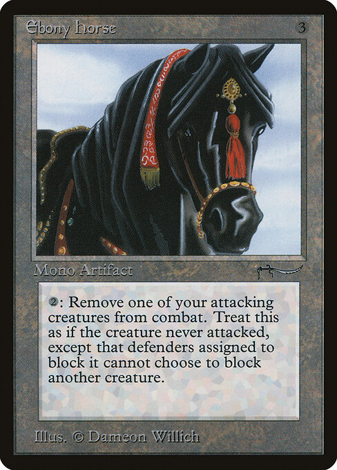 Cheval d'ébène (Ebony Horse) - Foreign Black Border (#247) - Illustrated by Dameon Willich - Magic: The Gathering Card