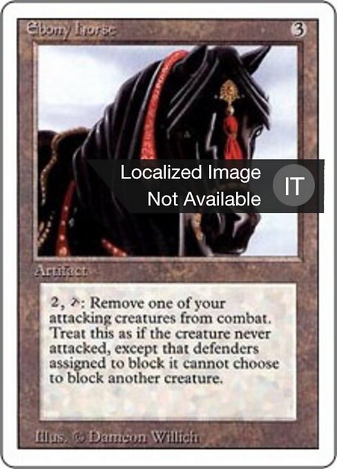 Cavallo d'Ebano (Ebony Horse) - Foreign Black Border (#247) - Illustrated by Dameon Willich - Magic: The Gathering Card