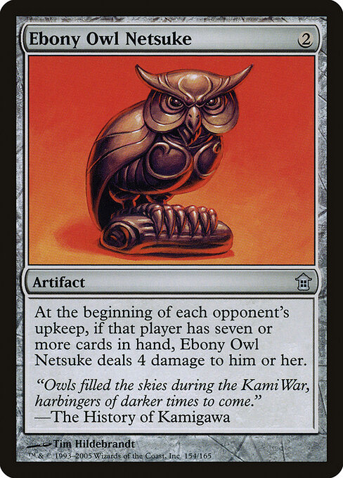 Ebony Owl Netsuke - Saviors of Kamigawa Magic card