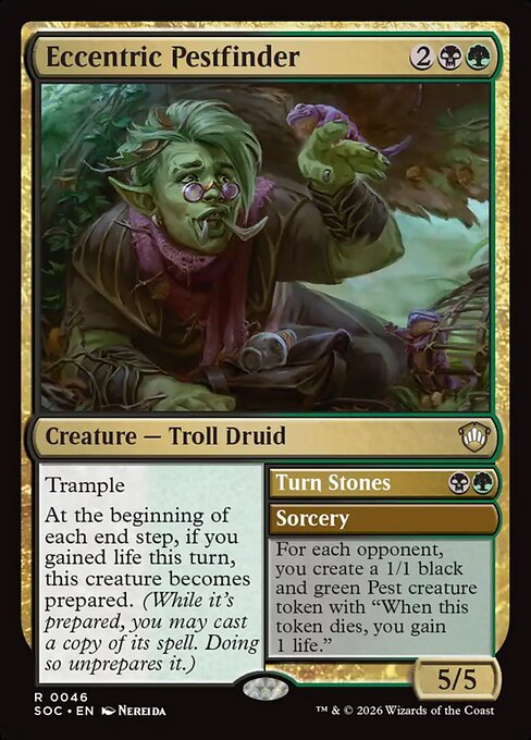 Eccentric Pestfinder // Turn Stones - Secrets of Strixhaven Commander Magic card