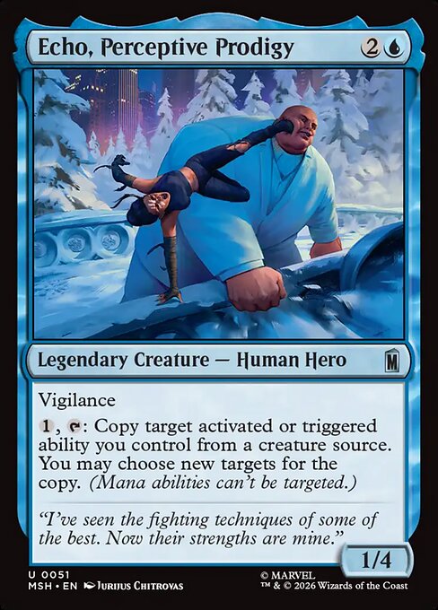 Echo, Perceptive Prodigy - Marvel Super Heroes (#51) - Illustrated by Jurijus Chitrovas - Magic: The Gathering Card