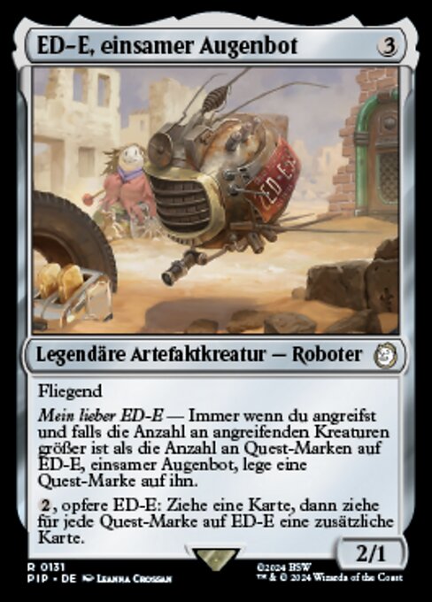 ED-E, einsamer Augenbot (ED-E, Lonesome Eyebot) - Fallout (#131) - Illustrated by Leanna Crossan - Magic: The Gathering Card