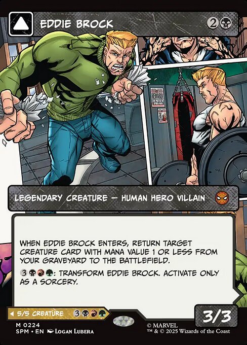 Eddie Brock // Venom, Lethal Protector - Marvel's Spider-Man (#224) - Illustrated by Logan Lubera - Magic: The Gathering Card