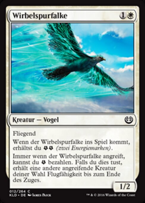 Wirbelspurfalke (Eddytrail Hawk) - Kaladesh (#12) - Illustrated by James Paick - Magic: The Gathering Card