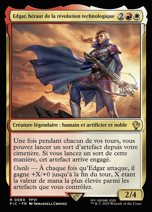 Edgar, héraut de la révolution technologique (Edgar, Master Machinist) - Final Fantasy Commander (#80) - Illustrated by Immanuela Crovius - Magic: The Gathering Card