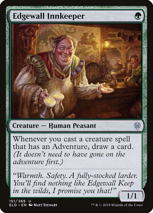 언저리방벽 여관주인 (Edgewall Innkeeper) - Throne of Eldraine (#151) - Illustrated by Matt Stewart - Magic: The Gathering Card