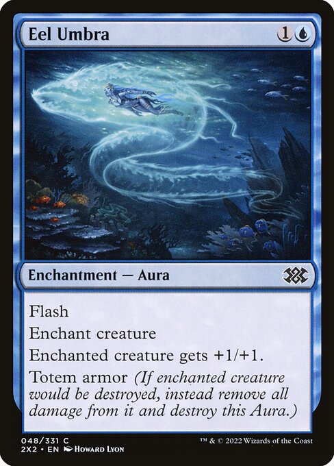 Eel Umbra - Double Masters 2022 (#48) - Illustrated by Howard Lyon - Magic: The Gathering Card