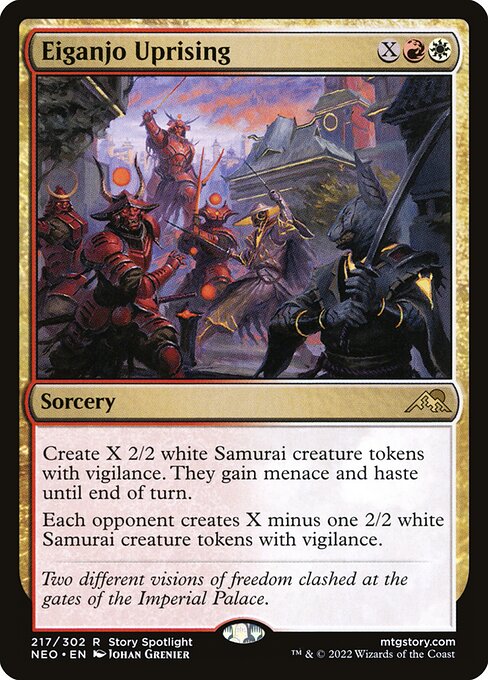 Rivolta di Eiganjo (Eiganjo Uprising) - Kamigawa: Neon Dynasty (#217) - Illustrated by Johan Grenier - Magic: The Gathering Card