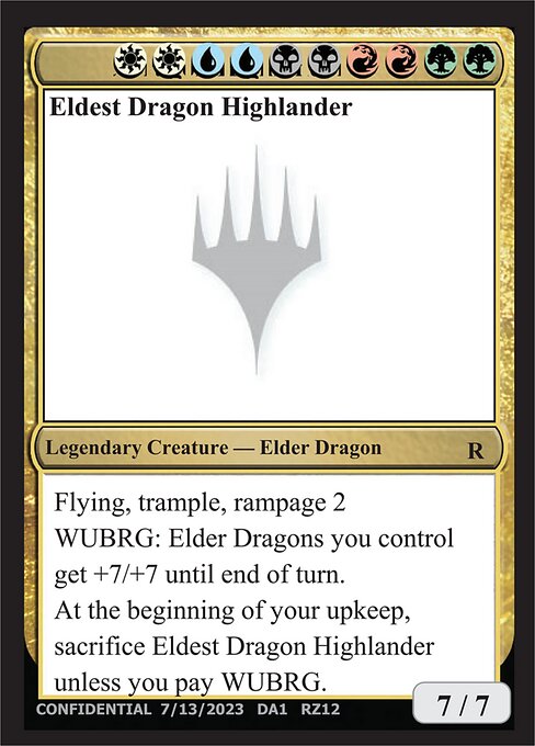 Eldest Dragon Highlander - Unknown Event (#RZ12chan) - Magic: The Gathering Card