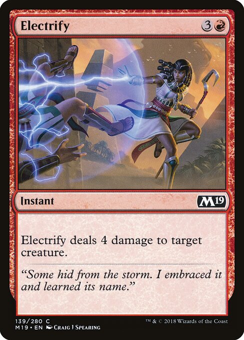 Electrify - Core Set 2019 (#139) - Illustrated by Craig J Spearing - Magic: The Gathering Card