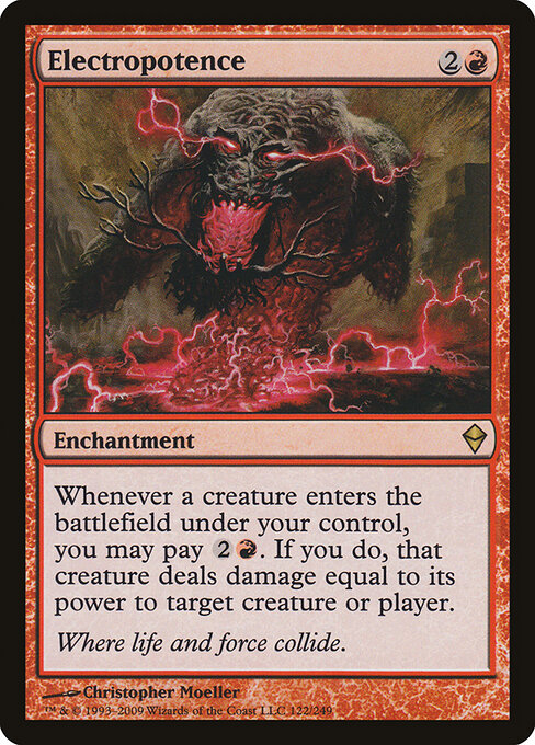 电流权能 (Electropotence) - Zendikar (#122) - Illustrated by Christopher Moeller - Magic: The Gathering Card
