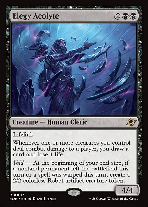 Elegy Acolyte - Edge of Eternities (#97) - Illustrated by Diana Franco - Magic: The Gathering Card