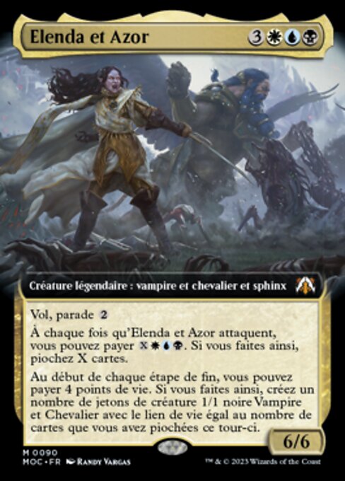 Elenda et Azor (Elenda and Azor) - March of the Machine Commander (#90) - Illustrated by Randy Vargas - Magic: The Gathering Card